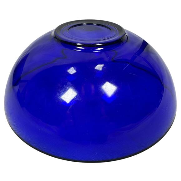 Vintage Cobalt Blue Glass Bowls with Gold Rim 5.5" Round Decorative Lot of 4 - Picture 3 of 8